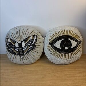 MT Jones Beaded‎ Eye and Moth Decorative Pillows